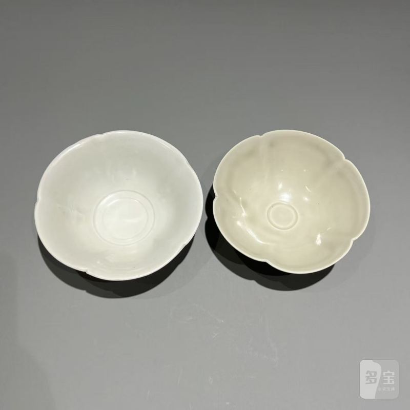 明代 白釉花口盏一对 - 图6